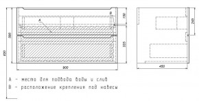 Тумба под раковину Uperwood Tanos 90 см, подвесная, белая матовая в Екатеринбурге - mebel24.online | фото 3