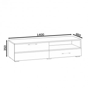 Тумба под ТВ Ларго 1,4, цвет корпус белый/фасады МДФ белый глянец, ШхГхВ 140х46х35 см., НЕ универсальная сборка в Екатеринбурге - mebel24.online | фото 10