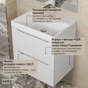 Тумба с раковиной Uperwood Tanos 50 см, подвесная, белая матовая в Екатеринбурге - mebel24.online | фото 6