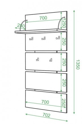 Вешалка настенная Домино нельсон СТ-50 в Екатеринбурге - mebel24.online | фото 2