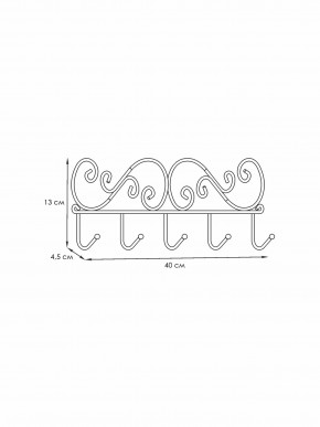 ВН 276 Ч Вешалка настенная "Кружева 5" Черный в Екатеринбурге - mebel24.online | фото 2